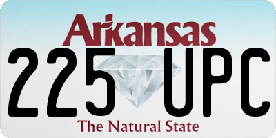 AR license plate 225UPC