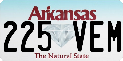 AR license plate 225VEM