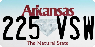 AR license plate 225VSW
