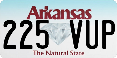 AR license plate 225VUP