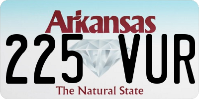 AR license plate 225VUR
