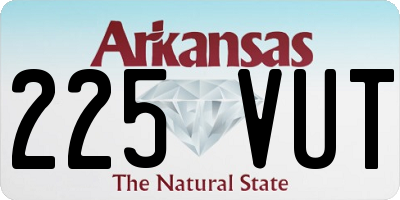 AR license plate 225VUT