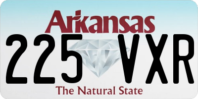 AR license plate 225VXR