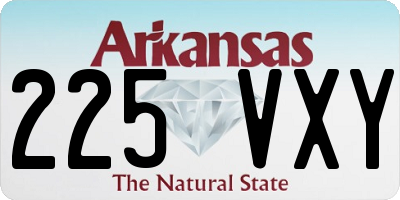 AR license plate 225VXY