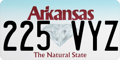AR license plate 225VYZ