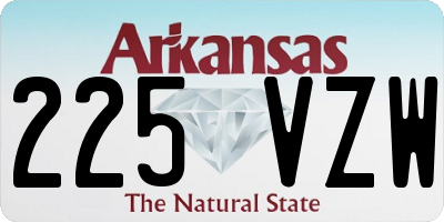 AR license plate 225VZW