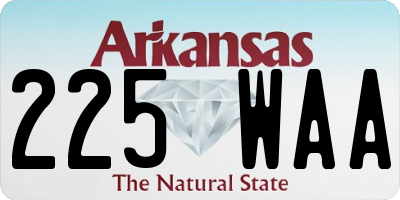 AR license plate 225WAA