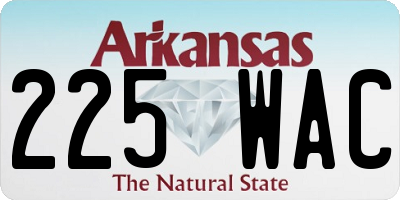 AR license plate 225WAC