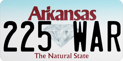 AR license plate 225WAR