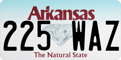AR license plate 225WAZ