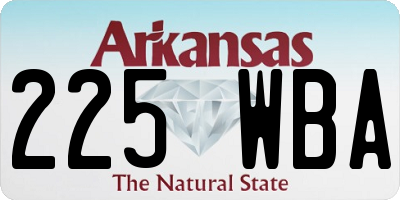 AR license plate 225WBA