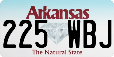 AR license plate 225WBJ