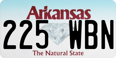 AR license plate 225WBN