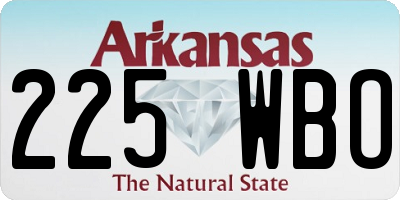 AR license plate 225WBO