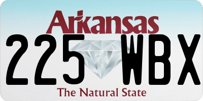 AR license plate 225WBX