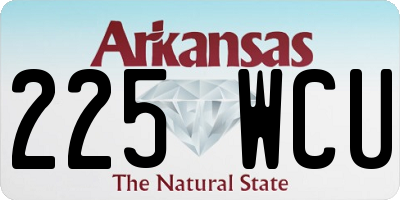 AR license plate 225WCU