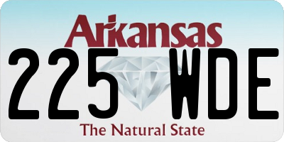 AR license plate 225WDE