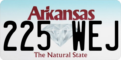AR license plate 225WEJ