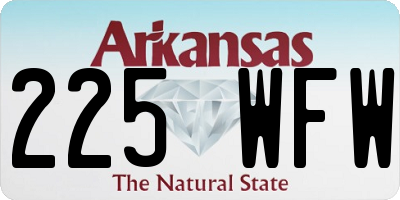 AR license plate 225WFW