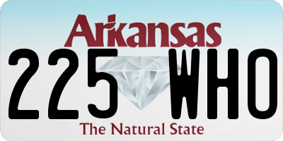 AR license plate 225WHO