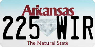 AR license plate 225WIR
