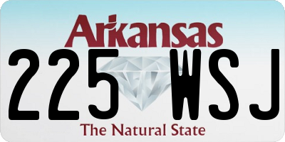 AR license plate 225WSJ