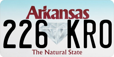AR license plate 226KRO