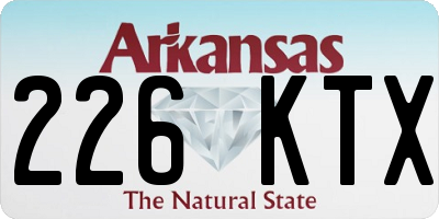 AR license plate 226KTX