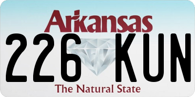 AR license plate 226KUN