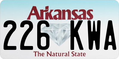 AR license plate 226KWA