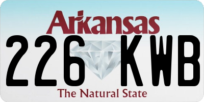 AR license plate 226KWB
