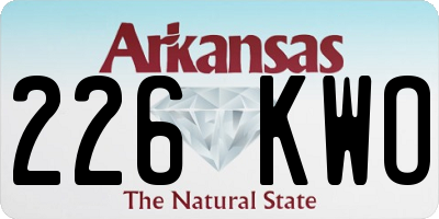 AR license plate 226KWO