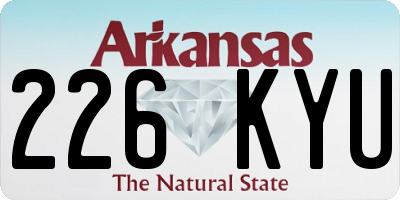 AR license plate 226KYU