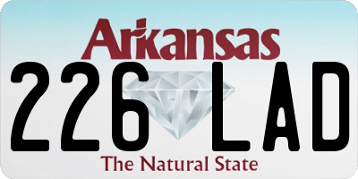 AR license plate 226LAD