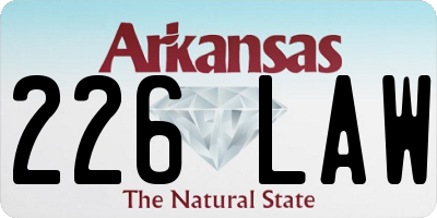 AR license plate 226LAW