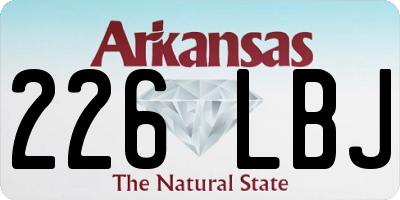 AR license plate 226LBJ
