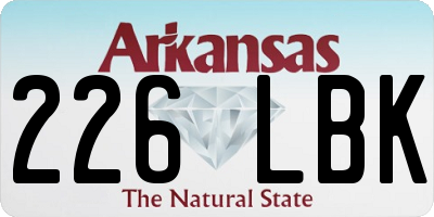 AR license plate 226LBK