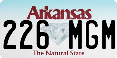 AR license plate 226MGM