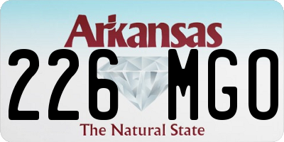 AR license plate 226MGO