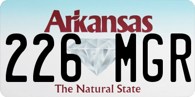 AR license plate 226MGR