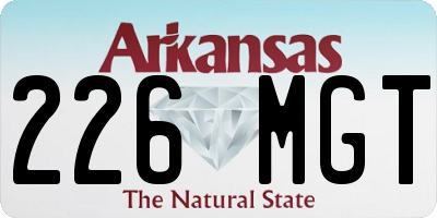 AR license plate 226MGT
