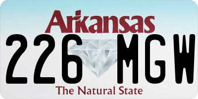 AR license plate 226MGW
