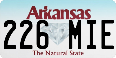 AR license plate 226MIE