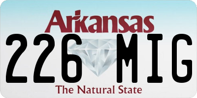 AR license plate 226MIG