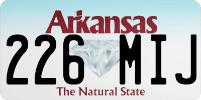 AR license plate 226MIJ