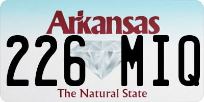AR license plate 226MIQ