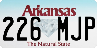 AR license plate 226MJP