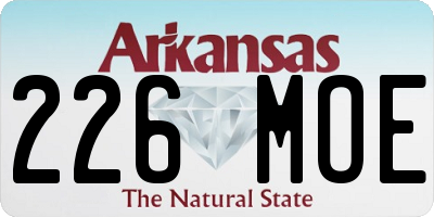 AR license plate 226MOE