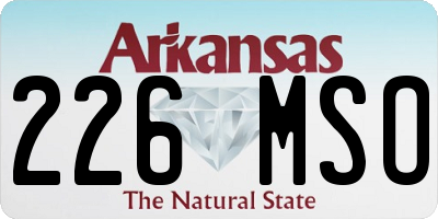 AR license plate 226MSO