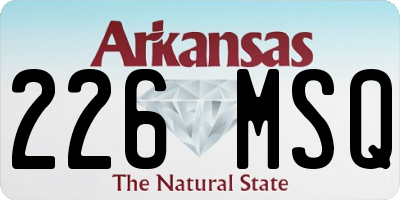 AR license plate 226MSQ